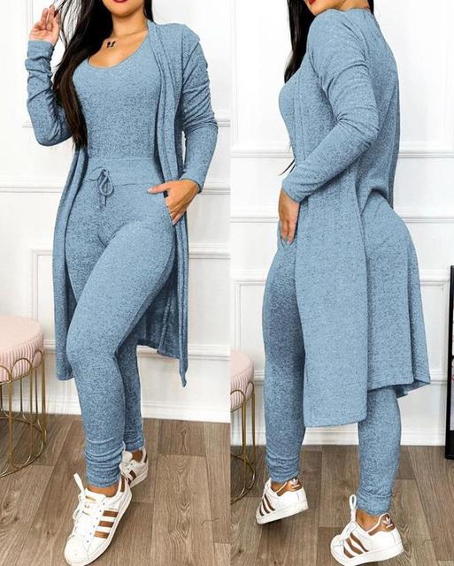 Levoire | Skinny Combinaison et Veste Bleu ciel