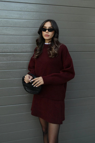 Levoire | Ensemble De Pull Brodé Jupe Mini Brodée Co-Ord Vêtements Pour Femmes