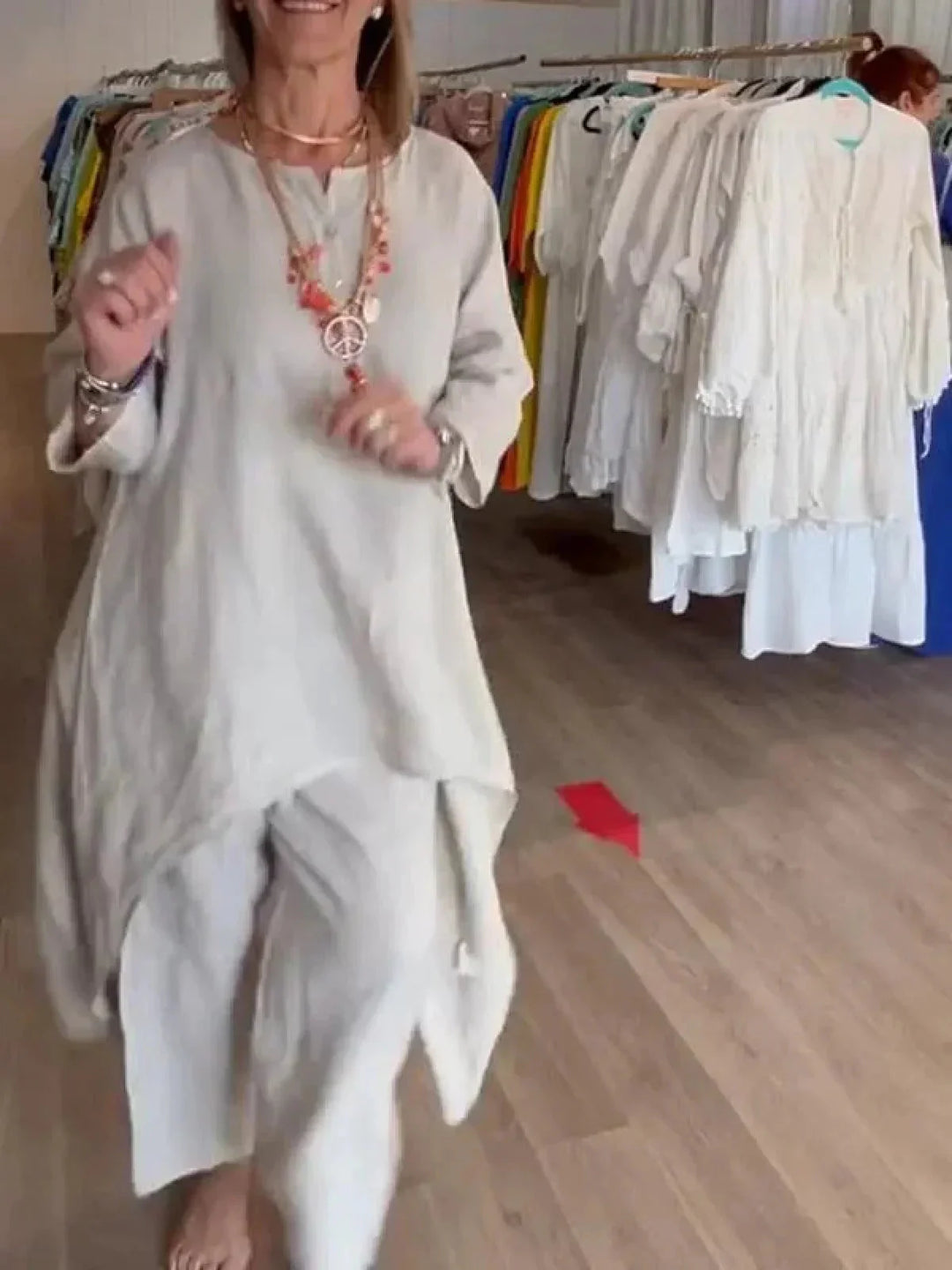 Levoire | Modèle Décontracté Vêtements En Lin Adaptés Vêtements Pour Femmes Beige