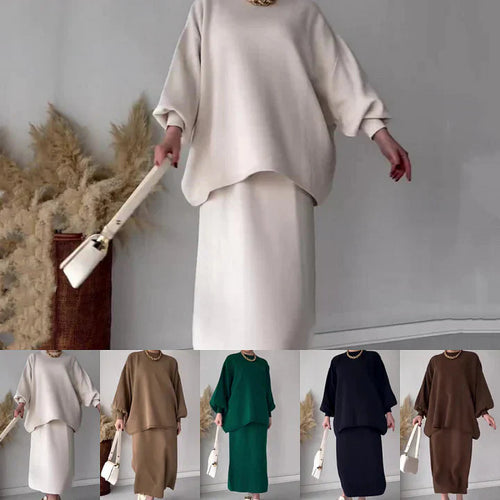 Levoire | Grande Taille Manches Longues Jupe Midi Ensemble Femme Co Ord Set