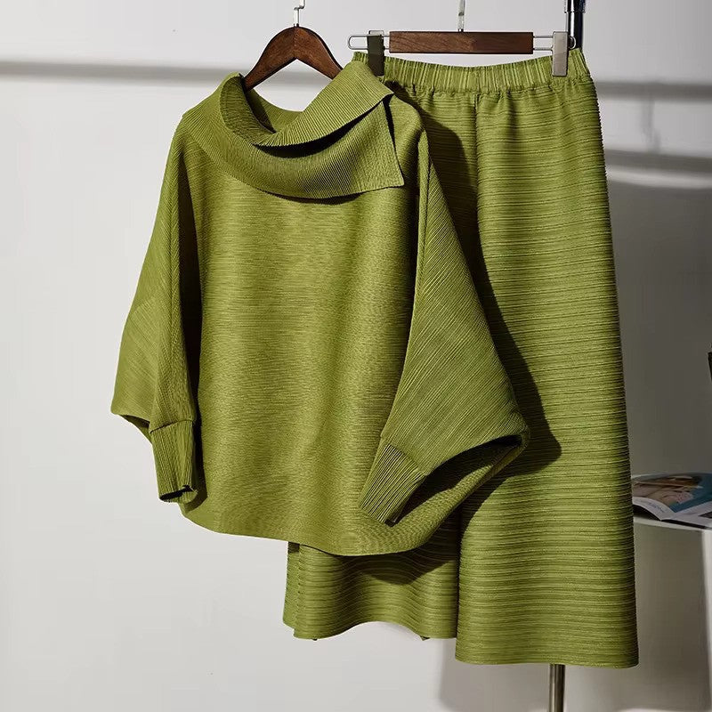 Levoire | Ensemble Femme Avec Manches Longues Et Pantalons Amples Vert Une taille