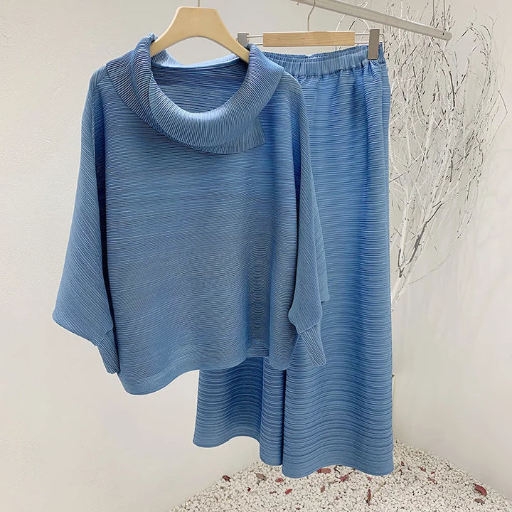 Levoire | Ensemble Femme Avec Manches Longues Et Pantalons Amples Bleu Une taille