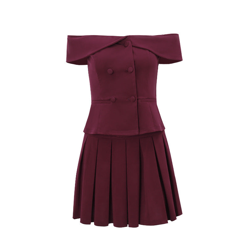 Levoire | Jupe Mini À Épaules Dénudées Et Top Vêtements Femmes Rot