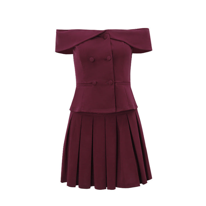 Levoire | Jupe Mini À Épaules Dénudées Et Top Vêtements Femmes Rot