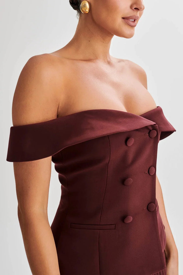 Levoire | Jupe Mini À Épaules Dénudées Et Top Vêtements Femmes