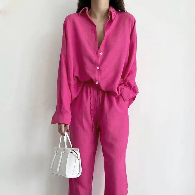 Levoire | Ensemble de chemise et pantalon élégant Rosa