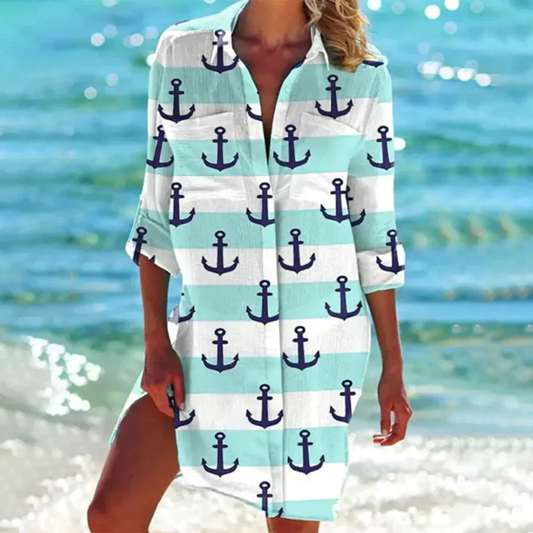 Levoire | Chemise de robe stylée Ancre vert menthe