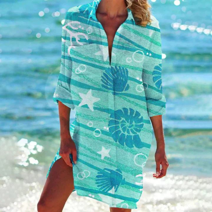 Levoire | Robe Chemise Élégante Turquoise