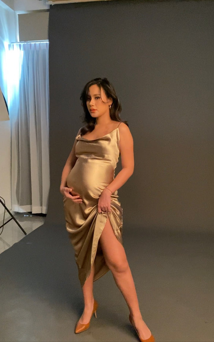 Levoire | Robe Longue Sans Dos À Bretelles Spaghetti En Satin