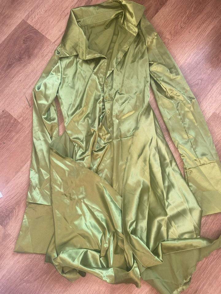 Levoire | Satin Manches Longues Bandage Robes Mini