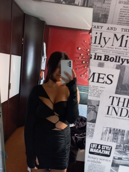 Levoire | Robe Mini À Bandage Découpe À Manches Longues