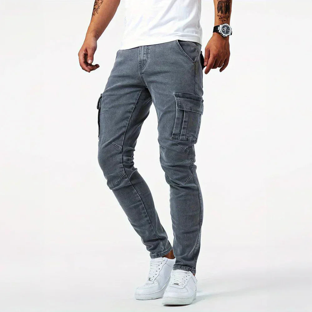 Levoire | Jeans cargo extensibles pour hommes Gris