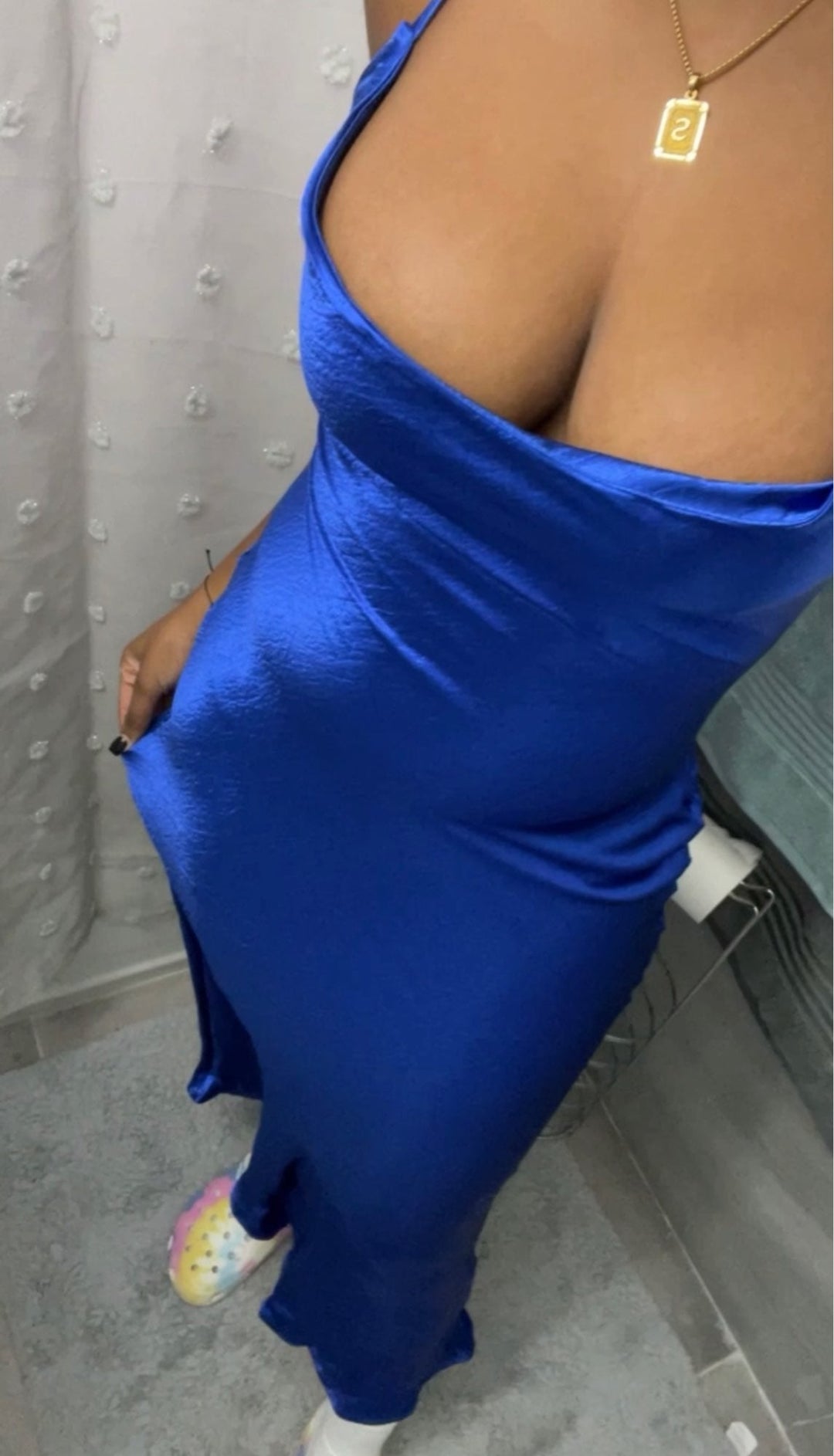 Levoire | Robe Longue Sans Dos À Bretelles Spaghetti En Satin