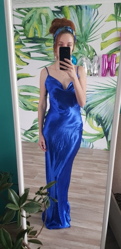 Levoire | Robe Longue Sans Dos À Bretelles Spaghetti En Satin
