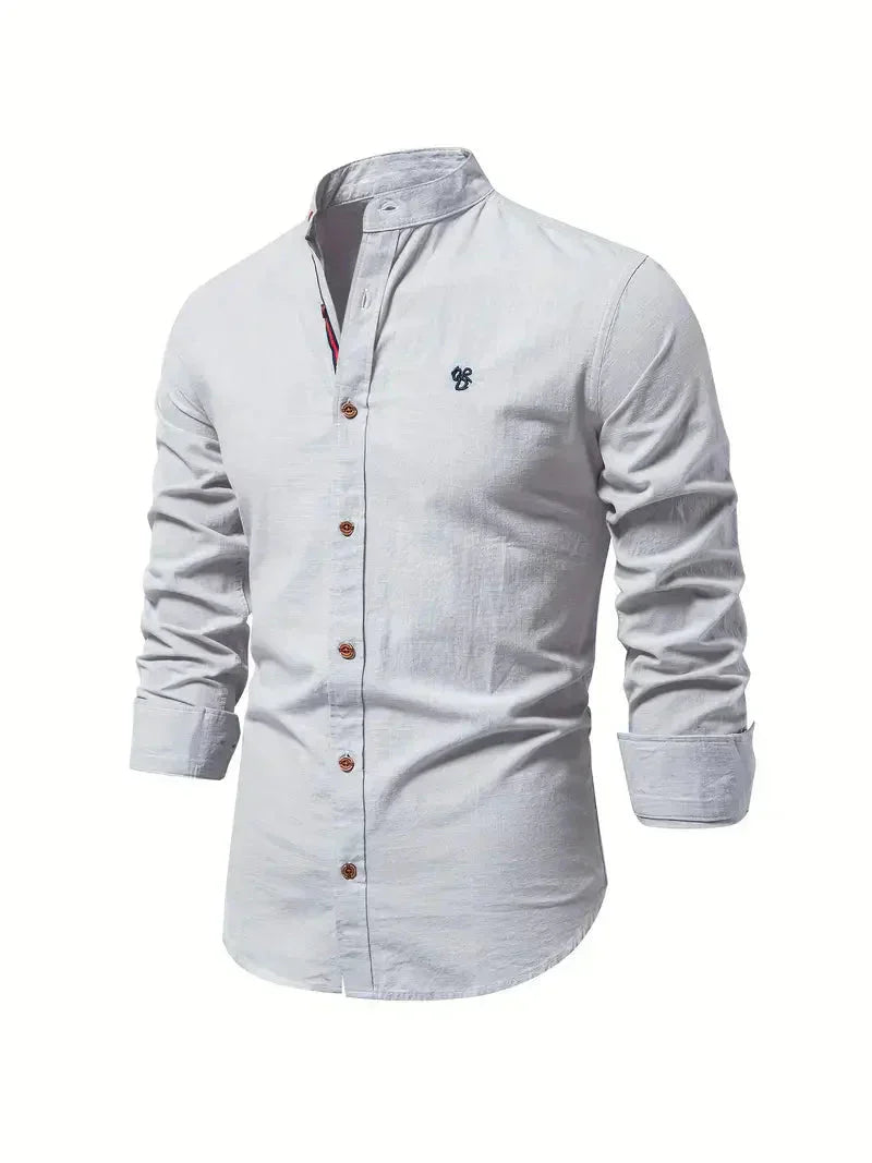 Levoire | Chemise De Loisirs En Mélange De Coton Pour Hommes Gris