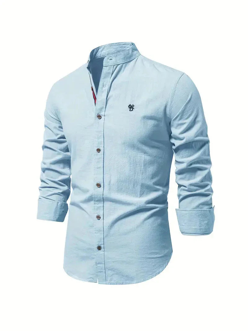 Levoire | Chemise De Loisirs En Mélange De Coton Pour Hommes Bleu ciel