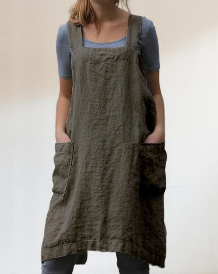 Levoire | Robe Simple Sangles Dos Croisées Vert olive
