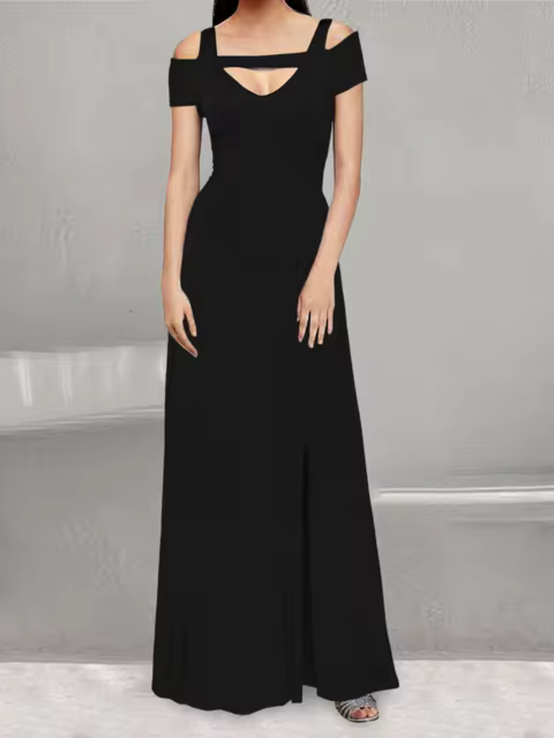 Levoire | Robe De Soirée Élégante Avec Fentes Noir
