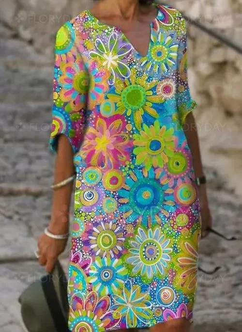 Levoire | Fminines Robe Fleur Bleu