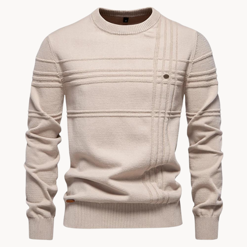 Levoire | Pull Homme À Carreaux Beige