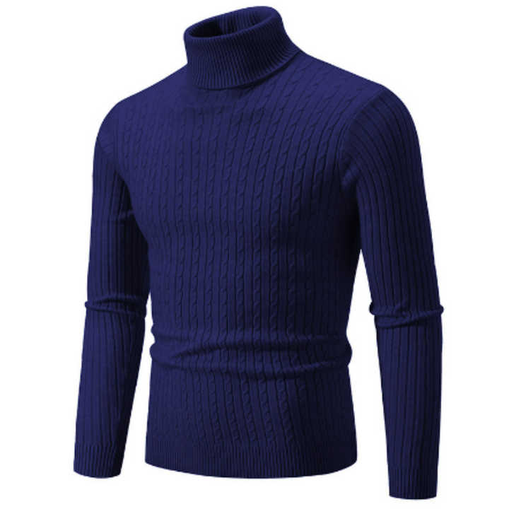 Levoire | Pull Col Roulé Pour Homme | Hiver Bleu Foncé