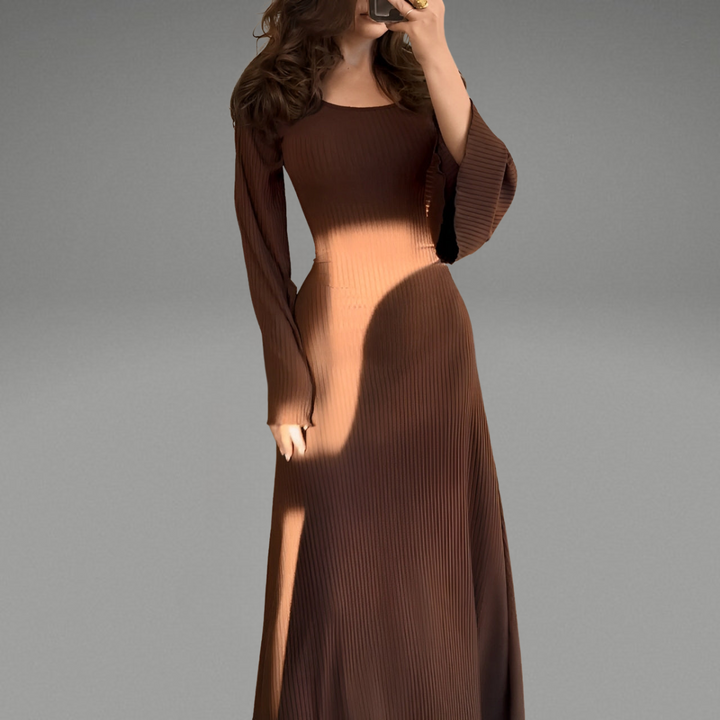 Levoire | Robe Maxi En Tricot Braun