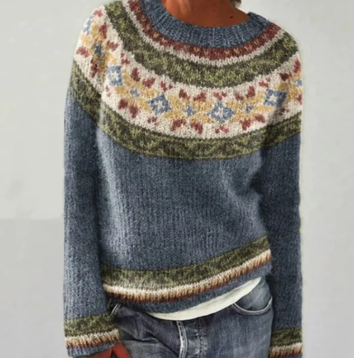 Levoire | Pull Rétro Confortable Gris Étoile