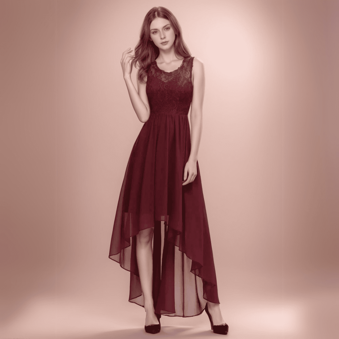 Levoire | Robe En Dentelle Lilly Asymétrique Pour Les Mariages Bordeaux