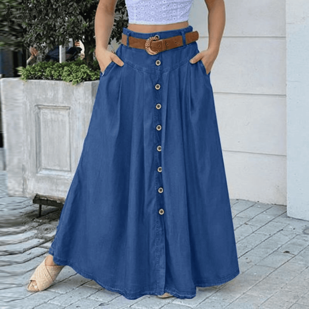 Levoire | Jupe Midi Élégante Pour Femmes Bleu