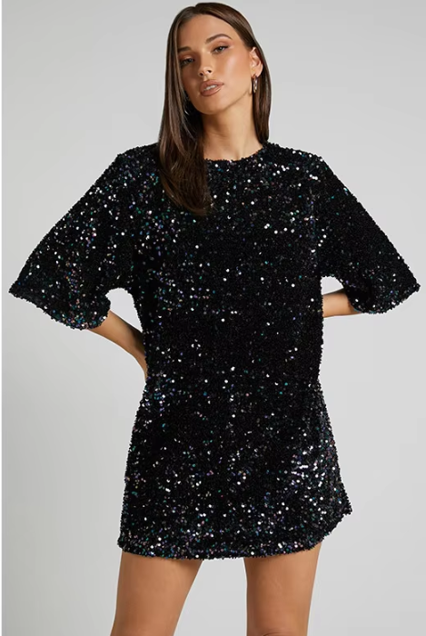 Levoire | Robe Mini Élévée Paillettes Pour Femmes