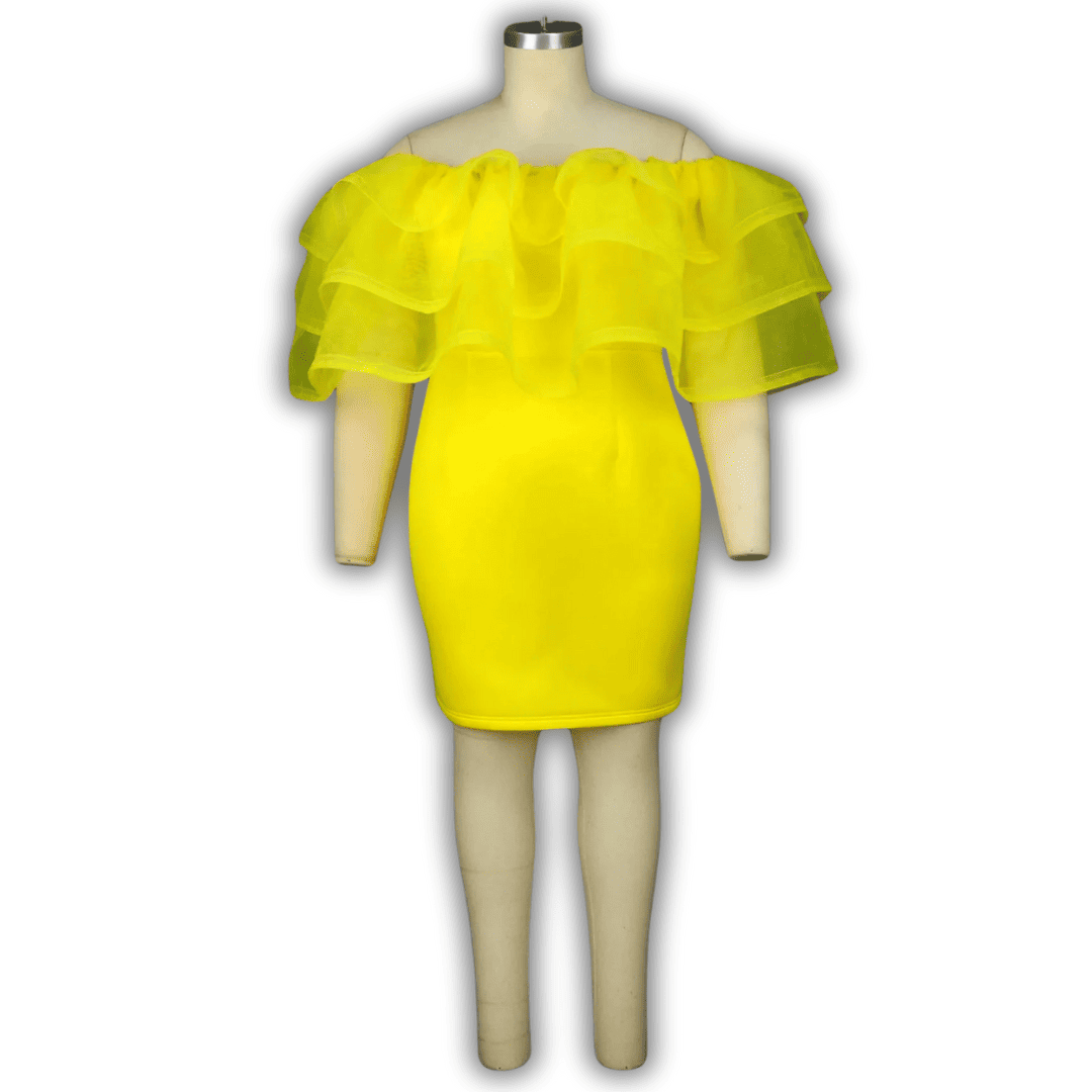 Levoire | Lila Robe De Fête Avec Des Manches Froncées