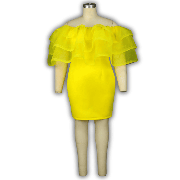 Levoire | Lila Robe De Fête Avec Des Manches Froncées