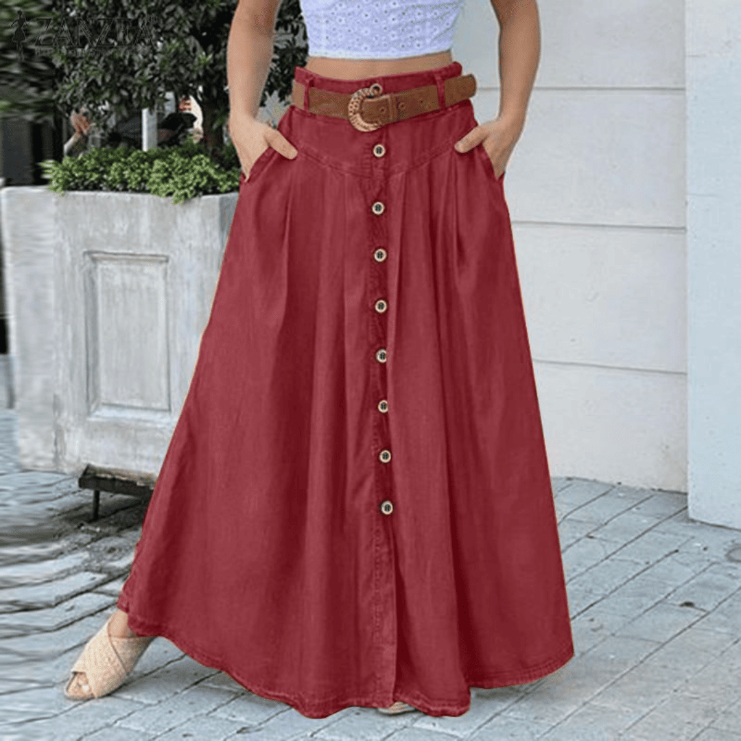 Levoire | Jupe Midi Élégante Pour Femmes Rot