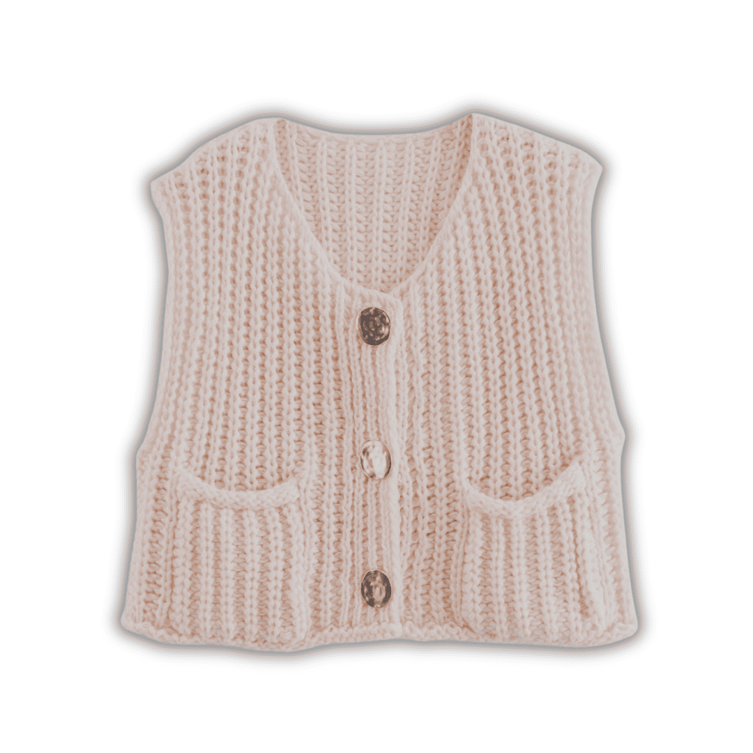 Levoire | Łucja Élégante Gilet En Tricot Pour Femmes Beige