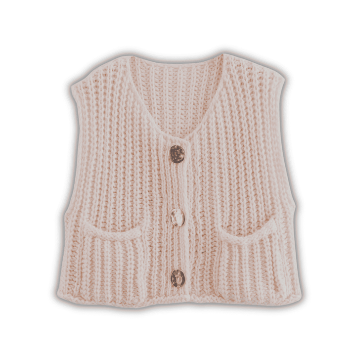 Levoire | Łucja Élégante Gilet En Tricot Pour Femmes Beige
