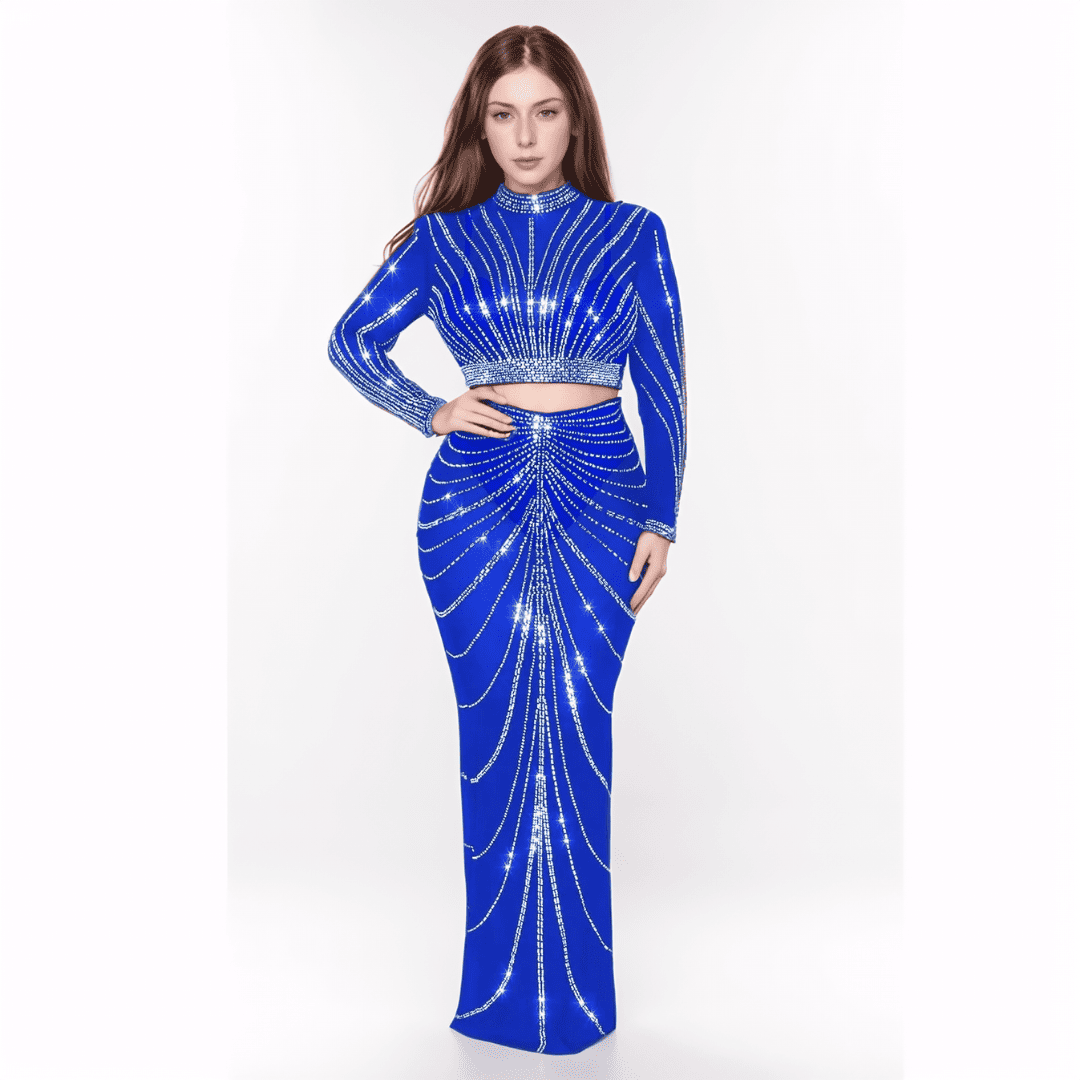 Levoire | Ingrid V Pour Les Valtijuhliin Avec Des Cristaux Bleu