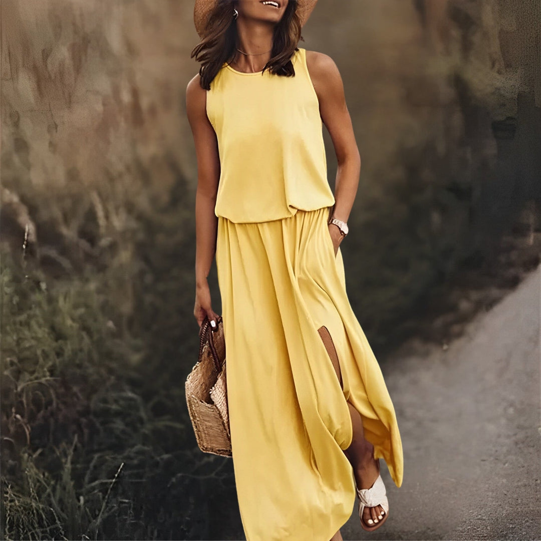 Levoire | Robe Maxi Femme Colorée Jaune