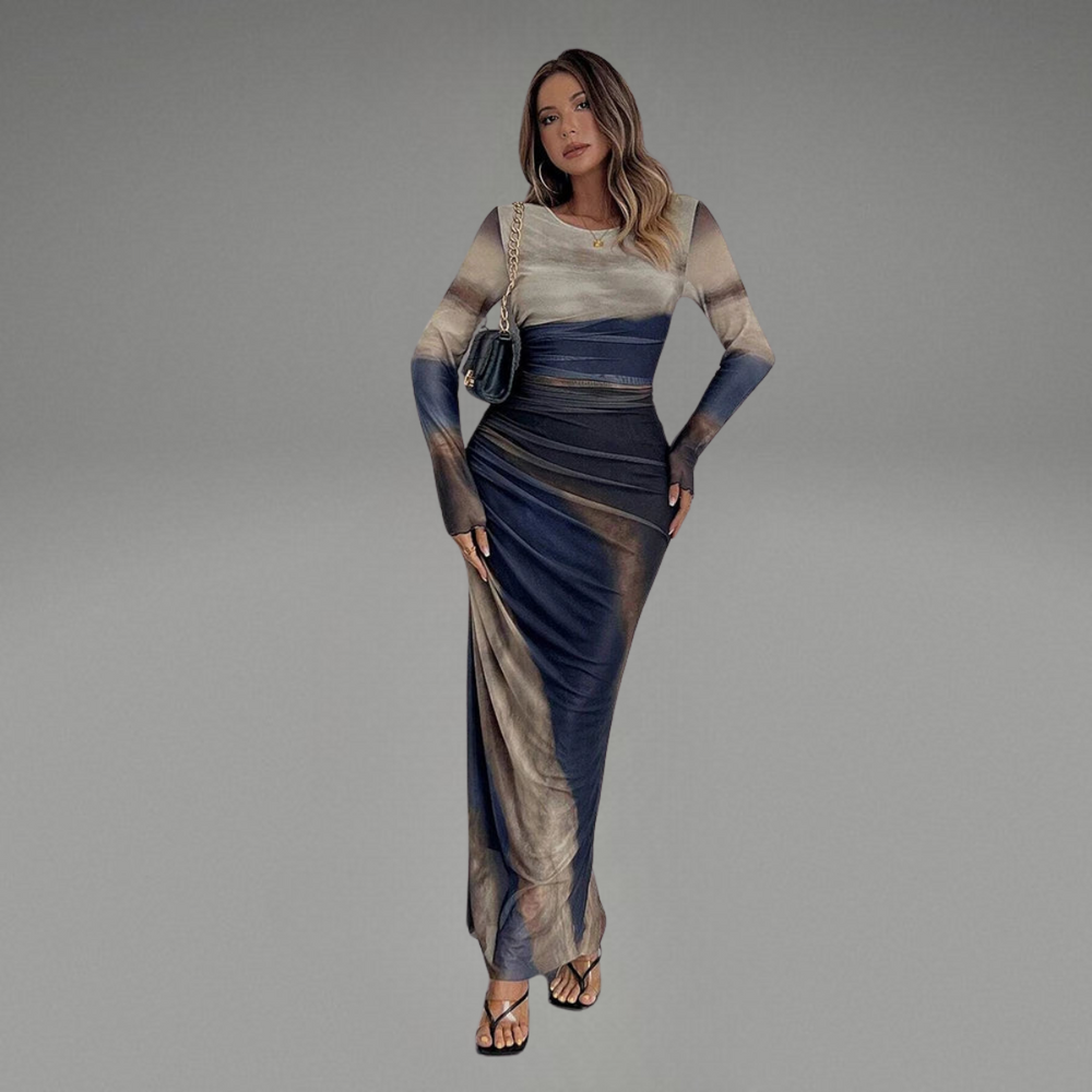Levoire | Robe Maxi Fluide Pour Un Look Élégant Bleu foncé