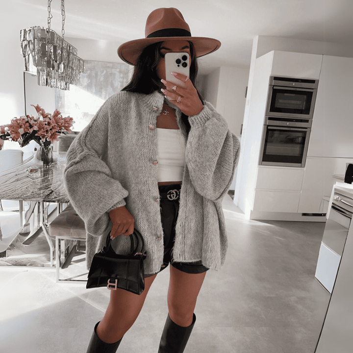 Levoire | Gilet Tricoté Grande Taille Femme Gris