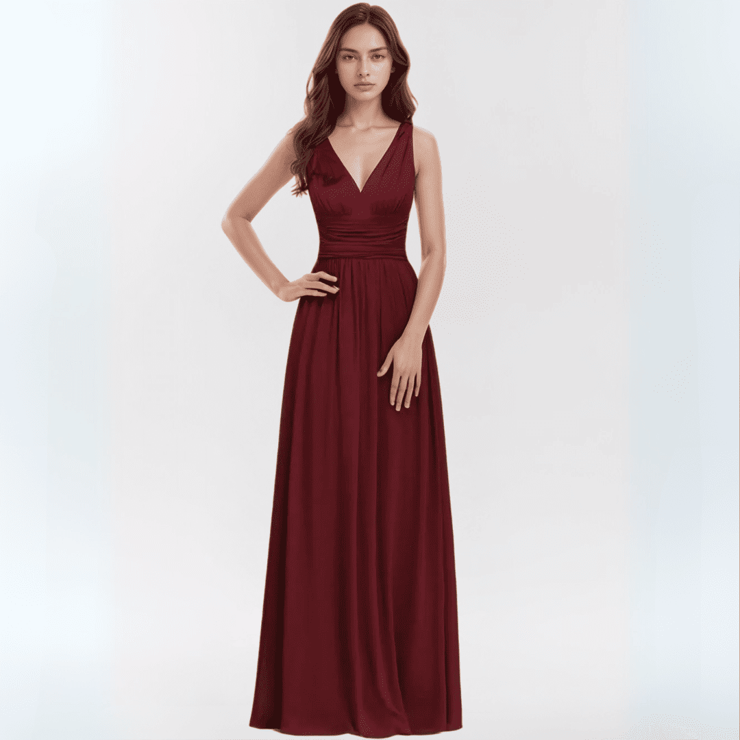 Levoire | Élise Robe De Soirée En Soie Bordeaux