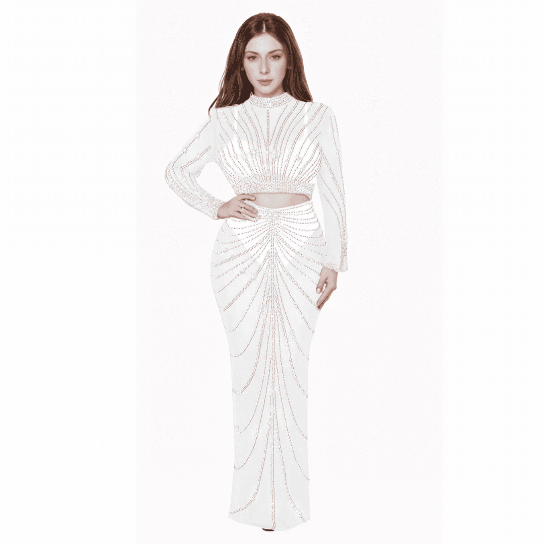 Levoire | Ingrid V Pour Les Valtijuhliin Avec Des Cristaux Blanc