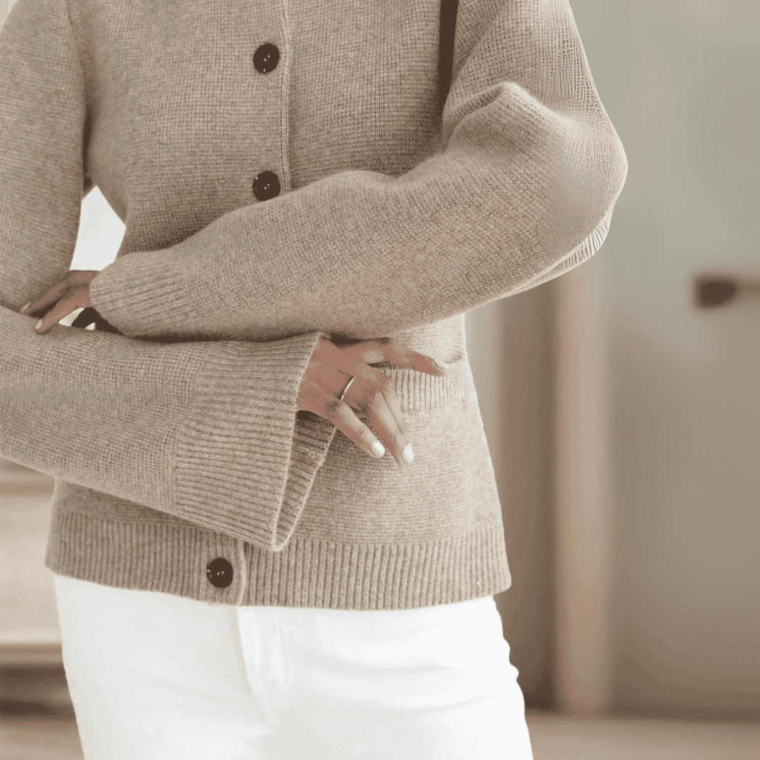 Levoire | Gilet En Tricot Avec Bouton Pour Femmes Braun