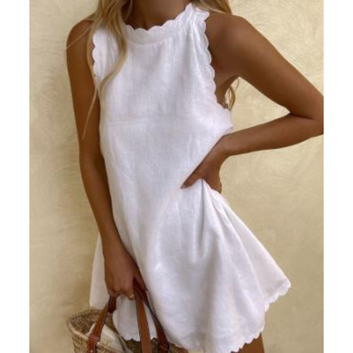 Levoire | Robe d'été sans manches pour femmes - Blanc