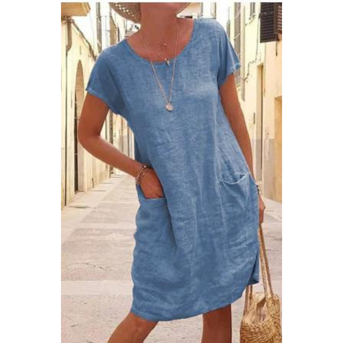 Levoire | Robe unie à col rond pour femmes
