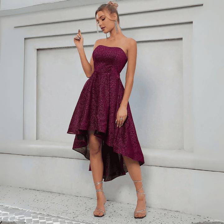 Levoire | Robe À Bretelles Asymétriques Pour Un Mariage Fuchsia