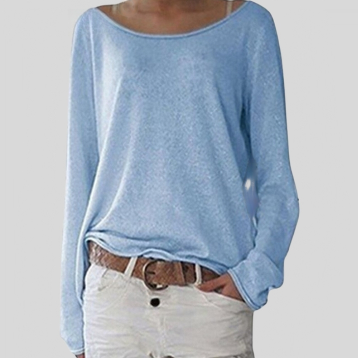 Levoire | Pull Léger À Col Rond Pour Dames Bleu