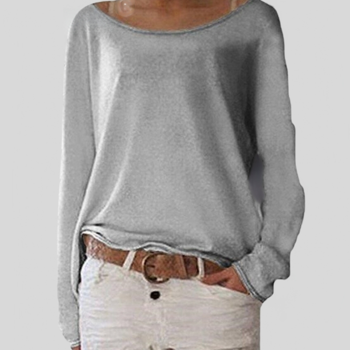 Levoire | Pull Léger Élégant À Col Rond Gris