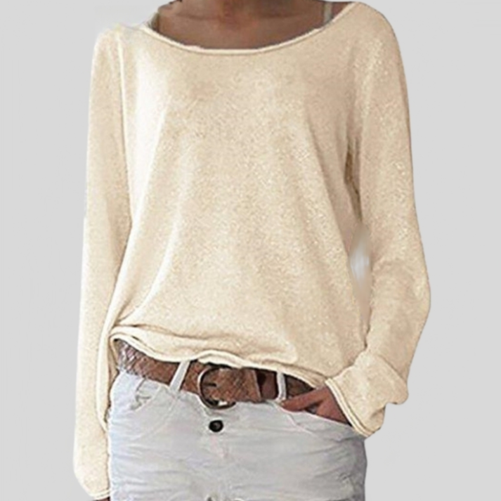 Levoire | Pull Léger Élégant À Col Rond Beige