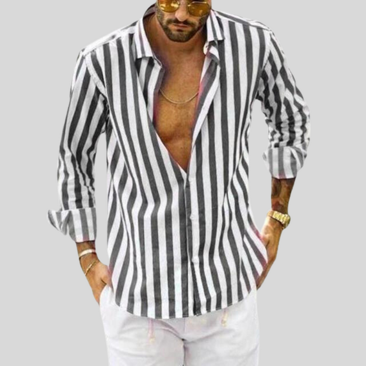 Levoire | Chemise Homme Rayée Élégante Grau