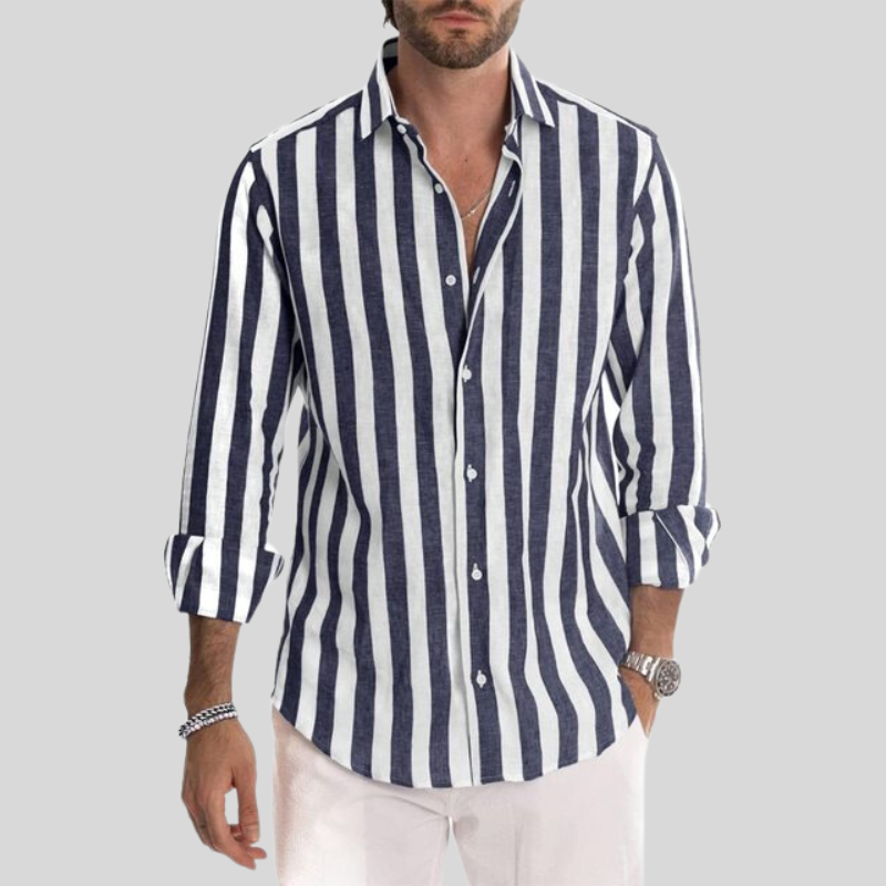 Levoire | Chemise Homme Rayée Élégante Bleu marine